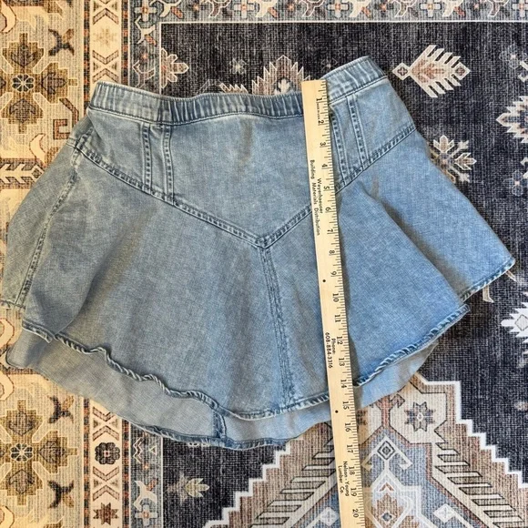 Aerie Mini Denim Flared Skirt Women’s Size Medium - Picture 9 of 11